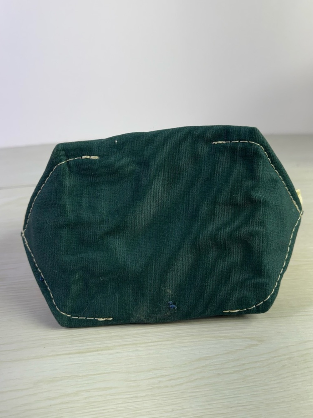 Vintage L.L.Bean Micro Mini Boat and Tote Bag Green White autumn leaf - Picture 6 of 8